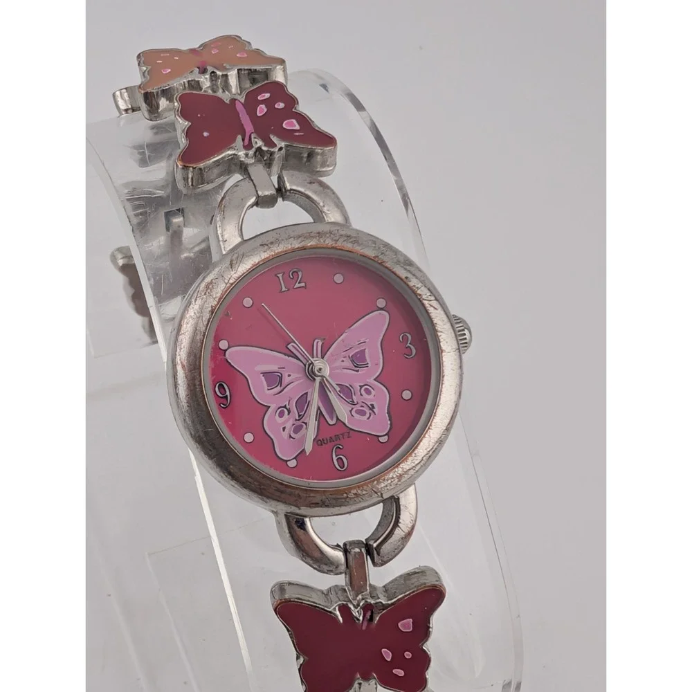Accutime Women's Butterfly Watch 24mm Case 6.75